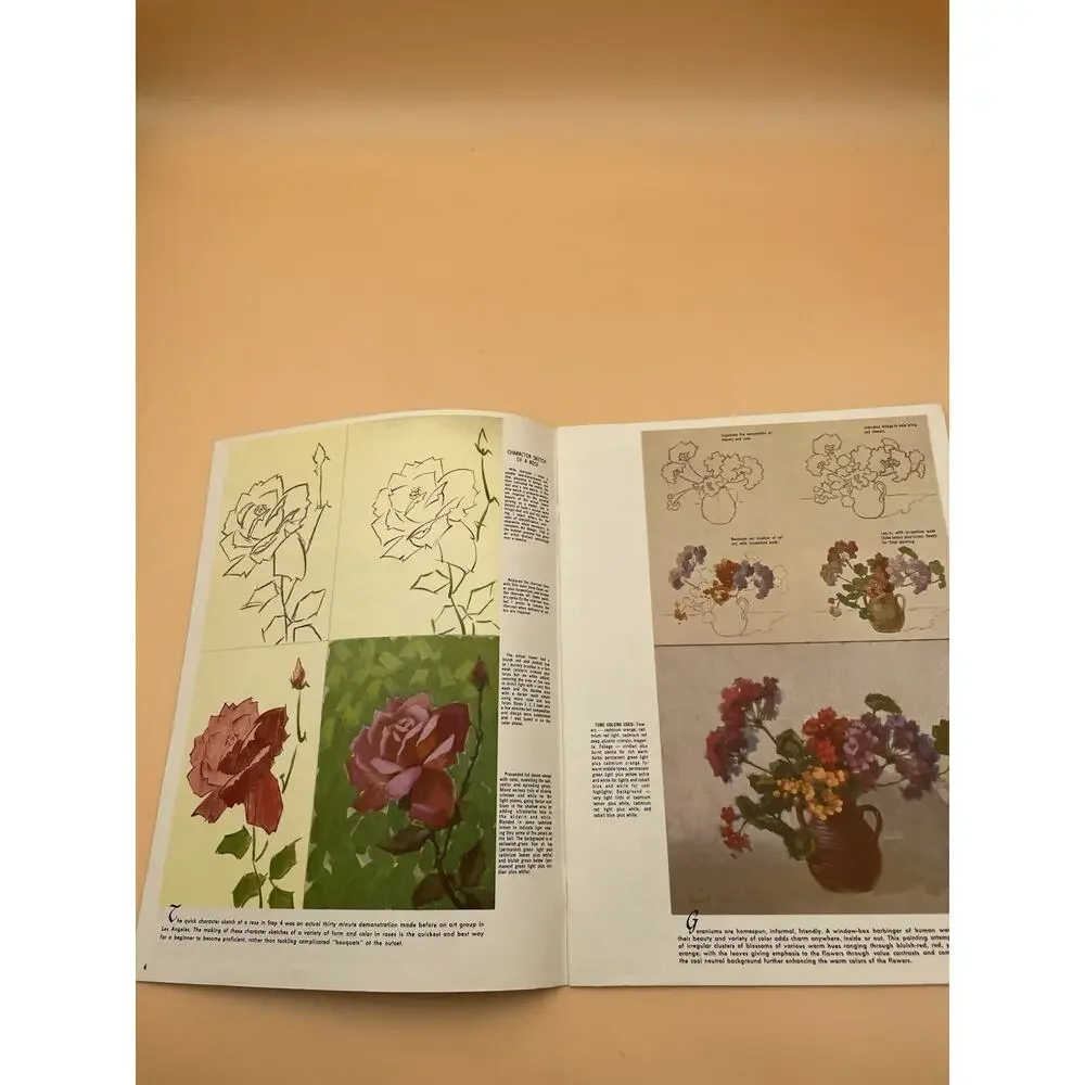 WALTER T. FOSTER ART BOOK, HOW CLAUDE PARSONS PAINTS FLOWERS,